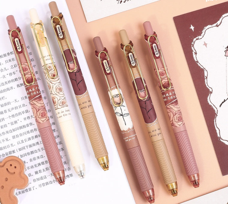 Lot de 4 stylos – Rose Vintage