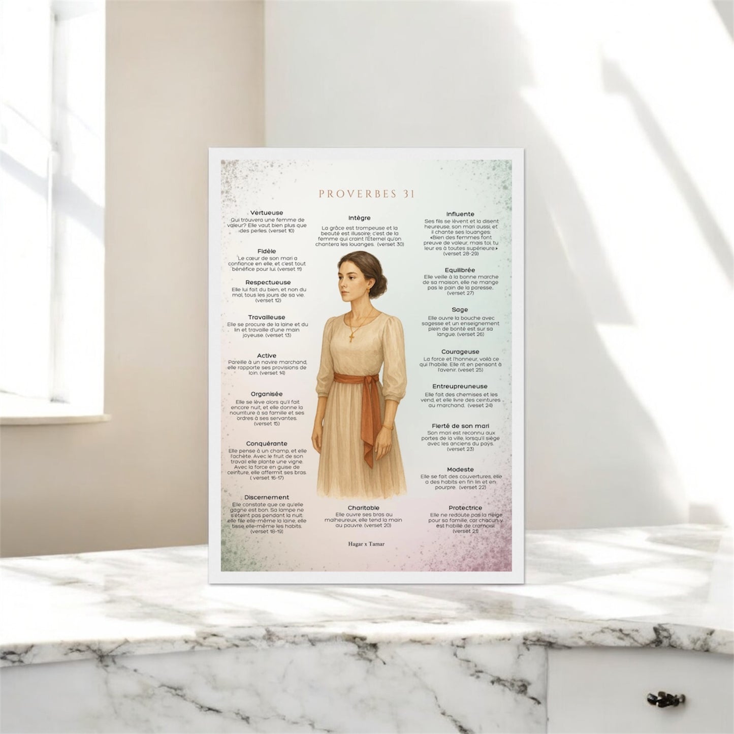 Poster Proverbes 31 encadrée en bois A3