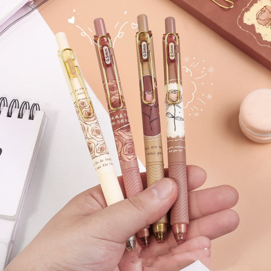 Lot de 4 stylos – Rose Vintage