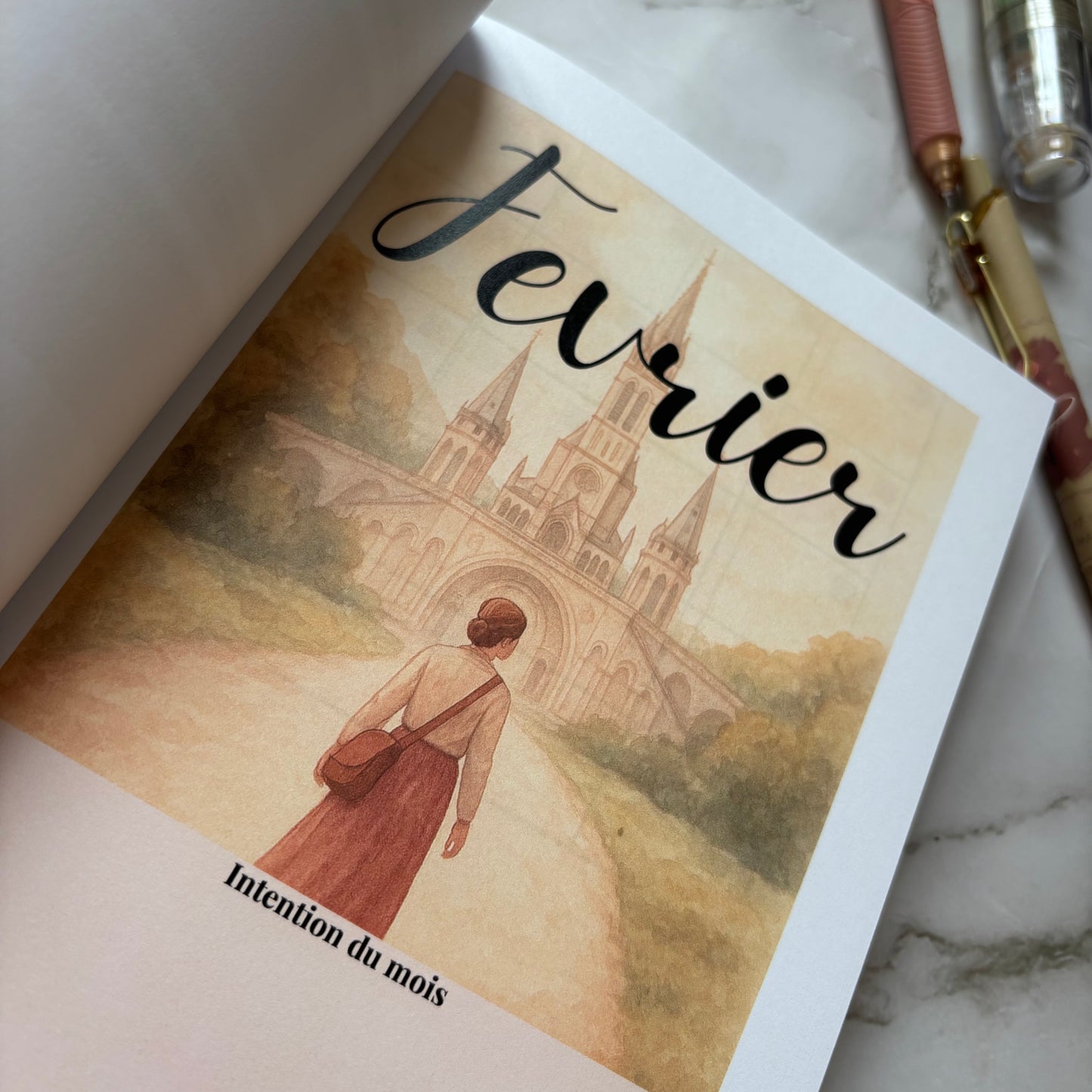 photo intérieur du carnet de journaling rooted page mensuel